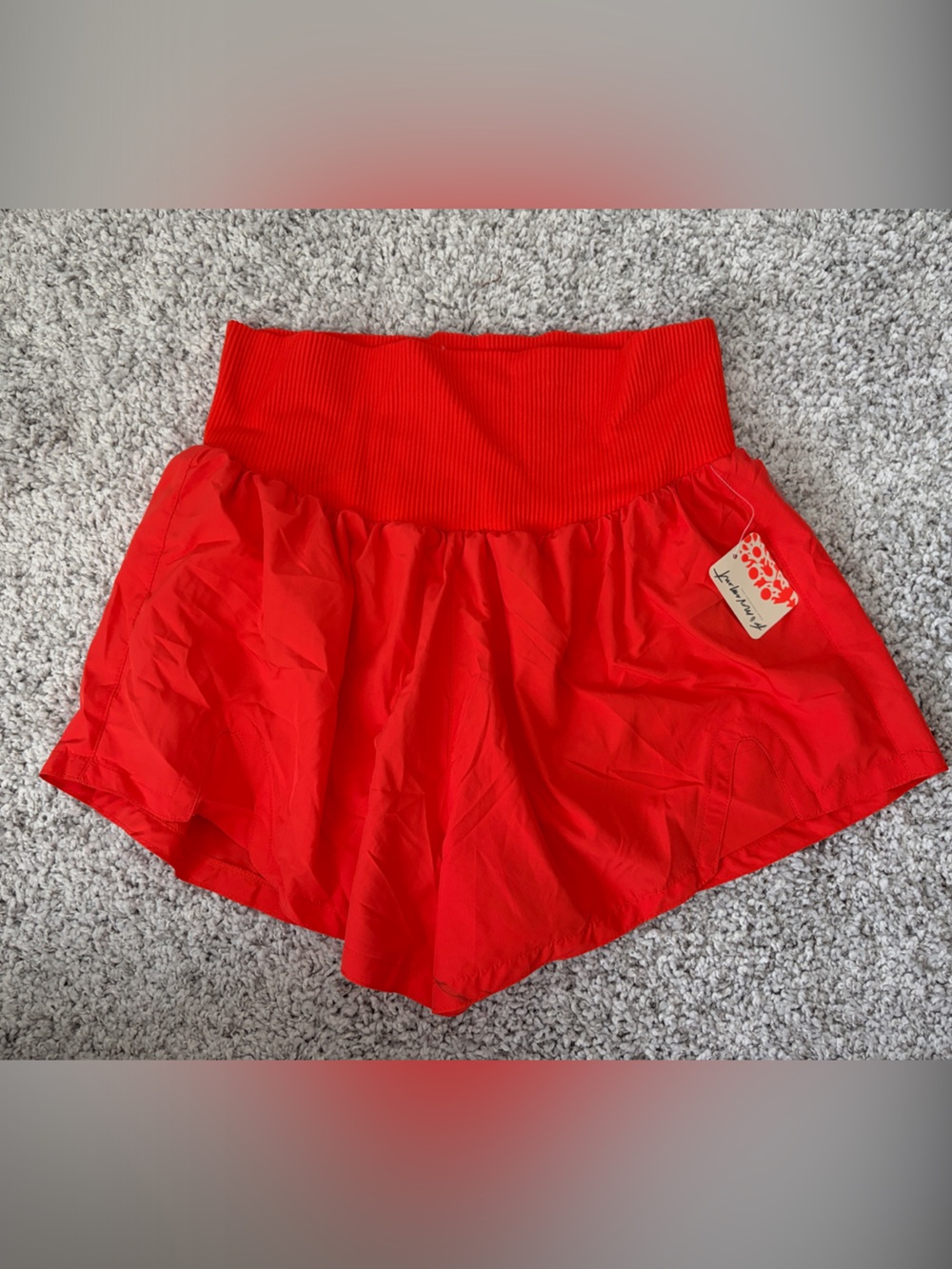 Orange Women's Elastic Waist Shorts